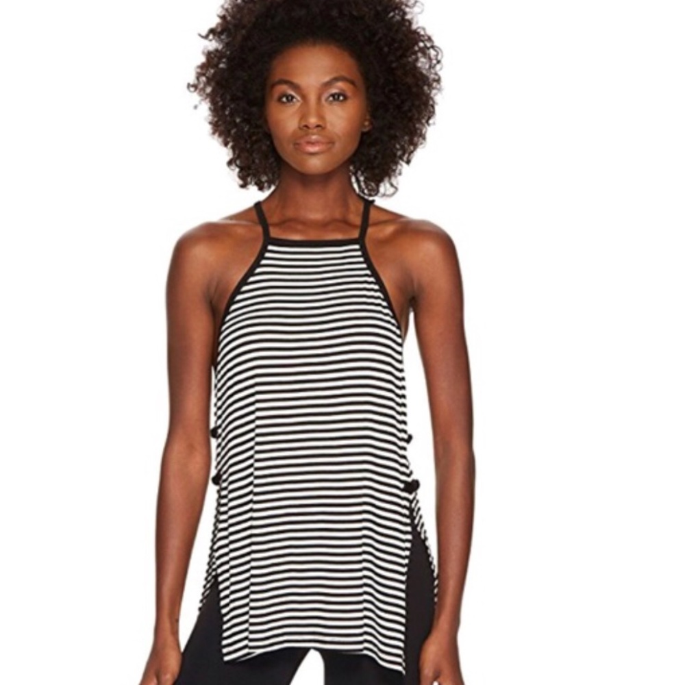 Beyond Yoga + Kate Spade ♠️ Black Side Slit Tank
